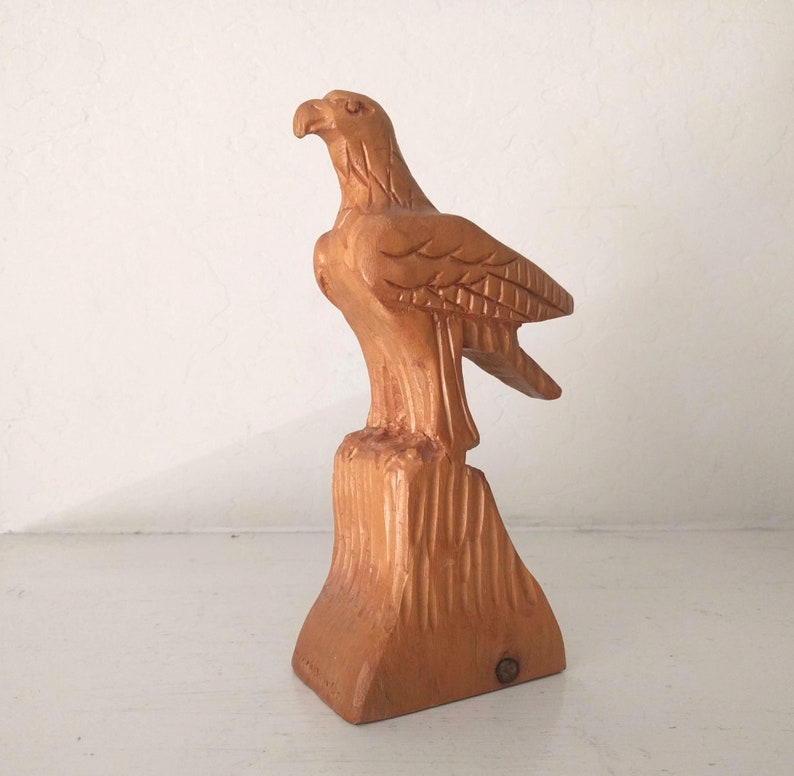 Signed Carved Wood Folk Art Eagle by W. Macrowski 8 Etsy