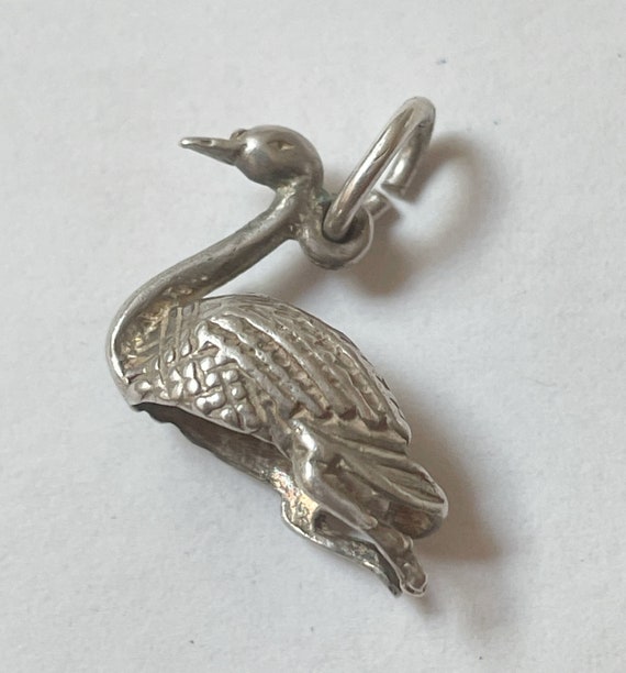 Vintage Sterling Silver English Swan Charm, 2.2 Gr