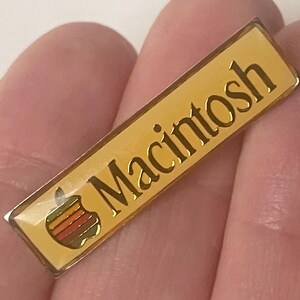 1984 Macintosh Computer Apple Lapel Pin, 1.25" Long