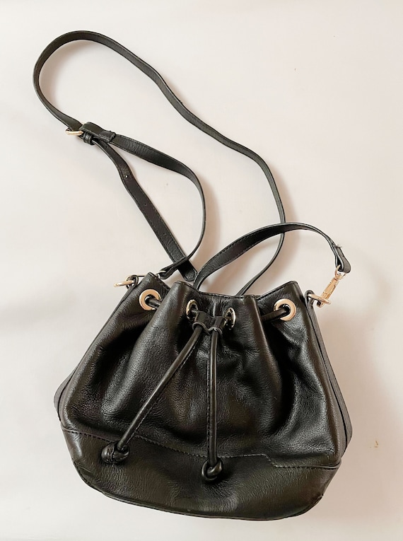 Rebecca Minkoff Black Leather Crossbody Bucket Bag