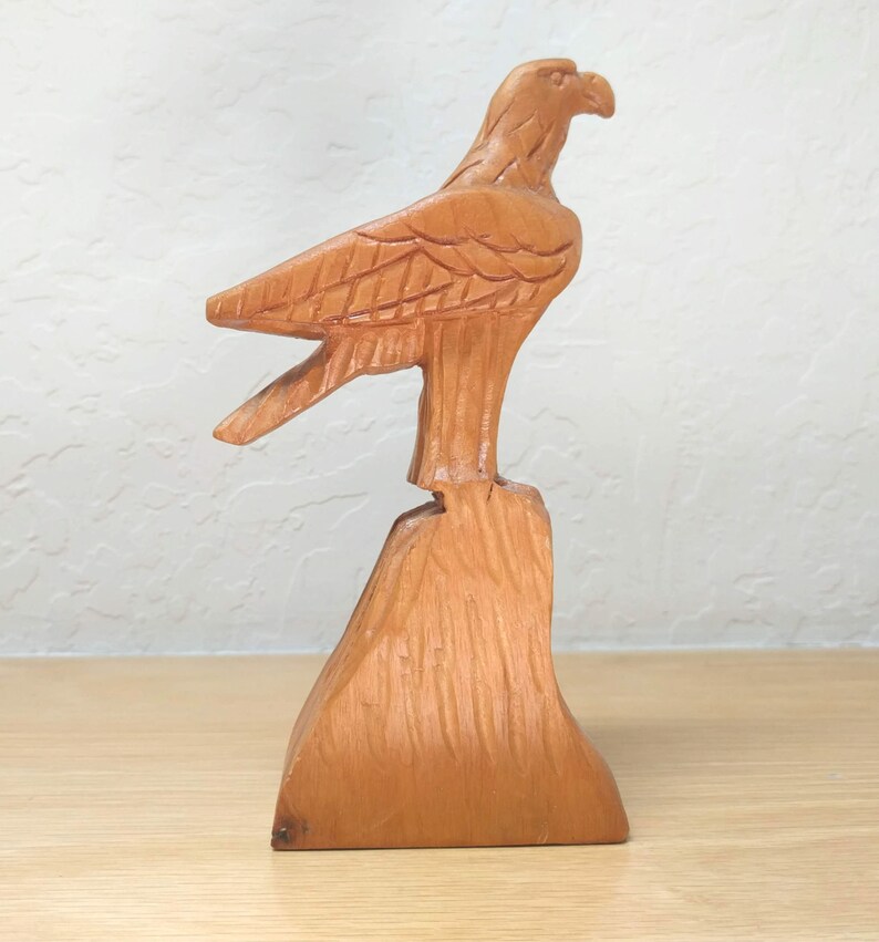 Signed Carved Wood Folk Art Eagle by W. Macrowski 8 Etsy