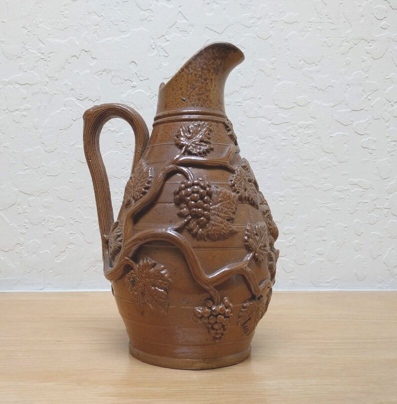 Antique SaltGlazed Wine Jug with Vines Leaves and Bacchus Etsy