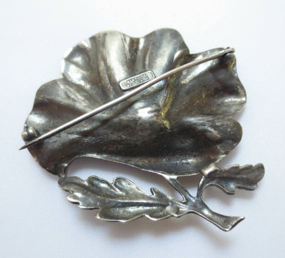Huge CINI Sterling Silver Hibiscus Pin/Brooch, 27… - image 3