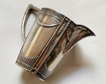 Antique Sterling Silver Wilhelm T. Binder Creamer, 105.2 Grams, 3.15" Tall, Art Nouveau Era, Heirloom Quality