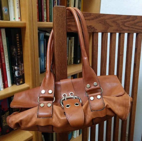 Soft Italian Leather Lavorazione Artigianale Roll Bag Purse Clean