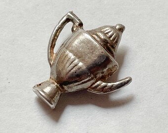 Vintage Solid Sterling Silver Teapot Charm, 3.6 Grams, AS IS, for Charm Bracelet