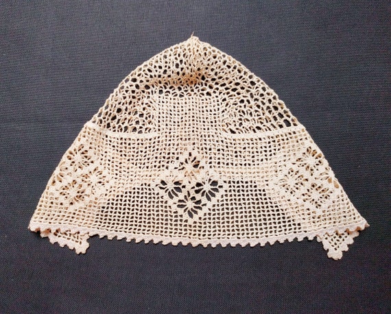 Vintage/Antique Crocheted Sleeping Bonnet/Hat/Bed… - image 4