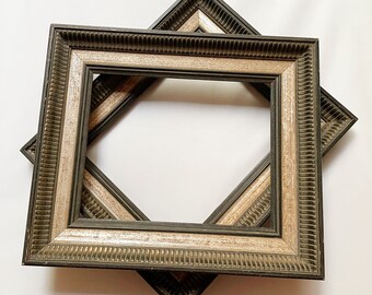 2 Vintage Carved Wood Frames with Gold Highlights, Fits 8" by 10" Art, Please Read Description