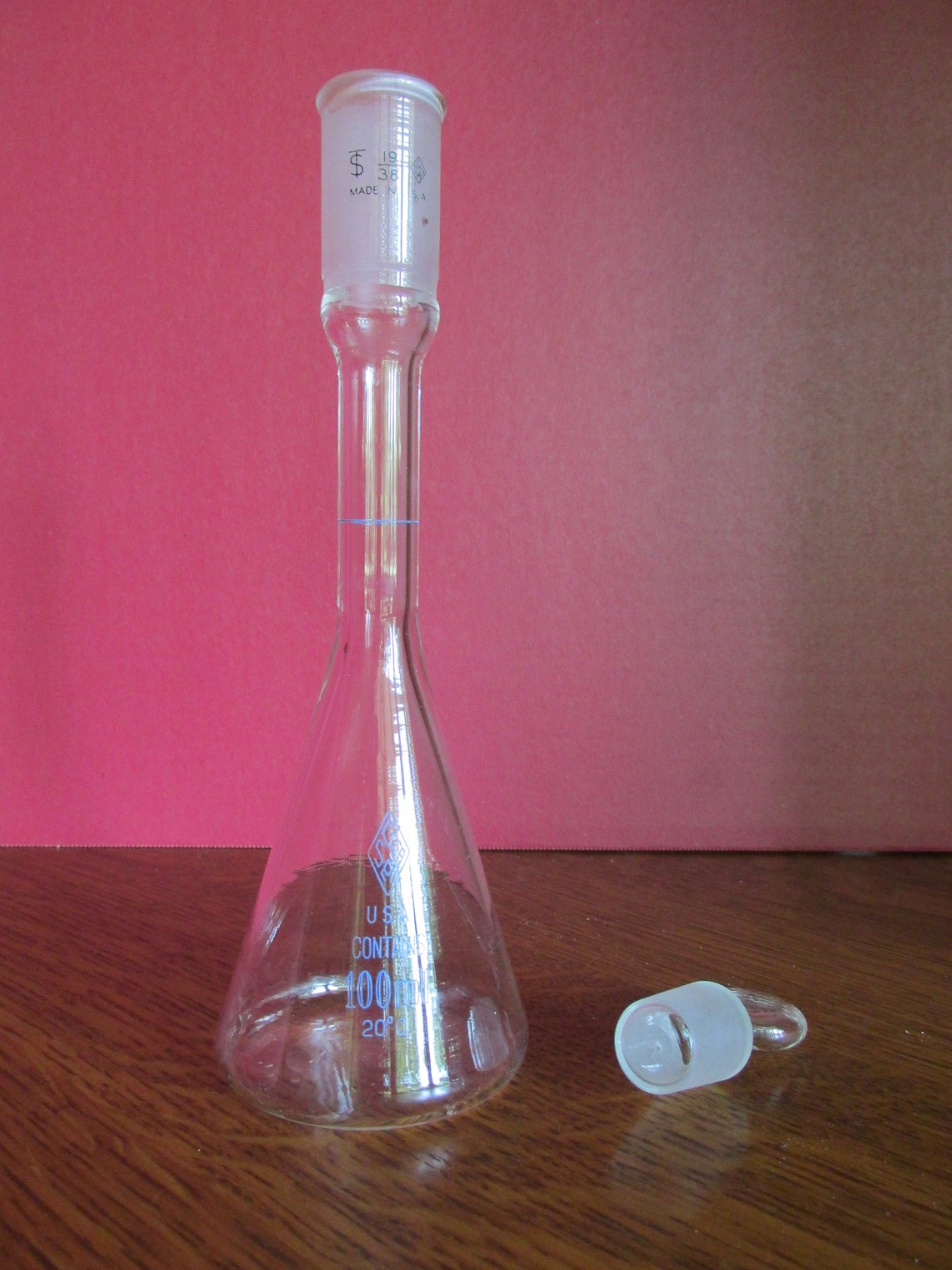 Vintage Glass Beaker With Stopper 100 ML SGA Scientific Inc. Etsy