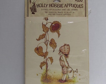 Vintage Hollie Hobby Appliques  1972 American Greetings Corporation 2 Prints & 1 Plastic Holly Hobbie Applique