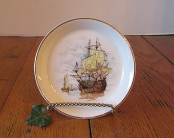Vintage Miniature Sailing Ships Collectible Plate  Lord Nelson Pottery Made in England