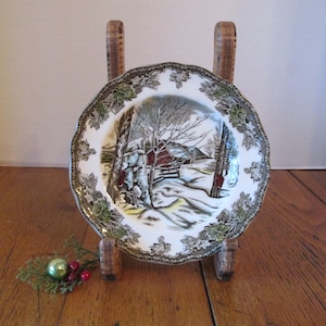 Vintage Set Four Johnson Bros Bread Plates  Sugar Maples The Friendly Village Made in England