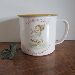 Vintage Small Metal Cup Holly Hobbie 1976 Child Sized Made in Hong Kong Please Read Description