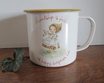 Vintage Small Metal Cup Holly Hobbie 1976 Child Sized Made in Hong Kong Please Read Description