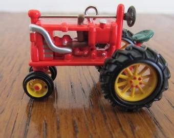 Vintage Hallmark Miniature Antique Tractor Christmas Ornament Die Cast Metal  Hallmark 2002