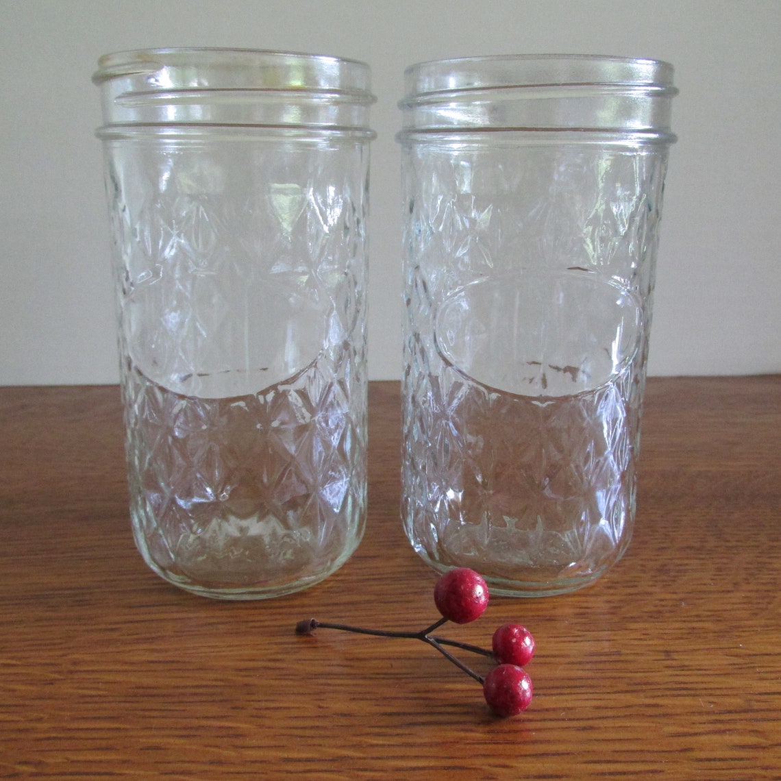 Set 6 Ball Jelly Jars Quilted Crystal Pattern No Lid or Rings Etsy