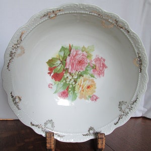 Antique China Serving Bowl  Roses