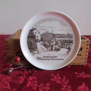 Vintage Miniature Denkendorf Souvenir Plate  Ecke Schafersteig-Starrengasse  Made in West Germany