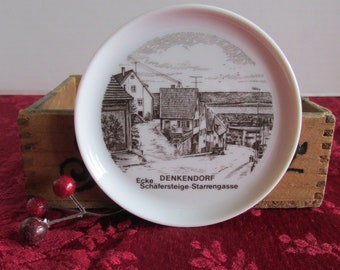 Vintage Miniature Denkendorf Souvenir Plate  Ecke Schafersteig-Starrengasse  Made in West Germany