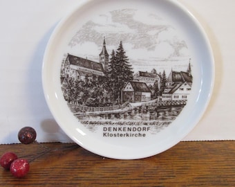 Vintage Miniature Denkendorf Souvenir Plate  Germany  3 7/8 Inches in Diameter