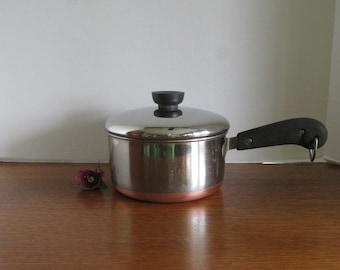 Vintage Revere Ware Saucepan & Lid  1 1/2 Quart  Made Under Process Patent  Clinton IL USA