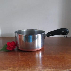 Vintage Revere Ware Saucepan  1 1/2 Qt  Made Under Process Patent   NO LID