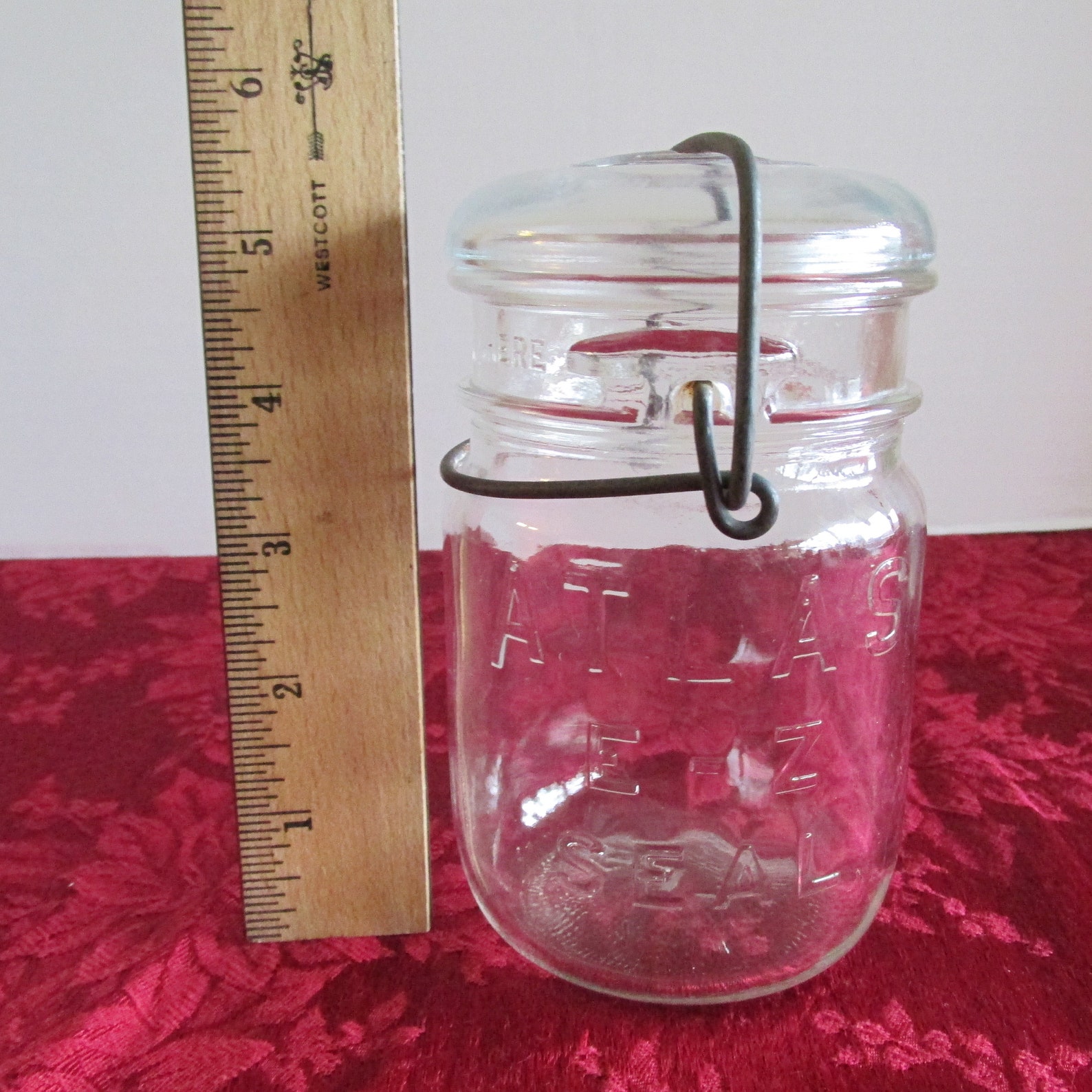 Vintage Atlas EZ Seal Pint Canning Jar With Lid Wire Bail Etsy