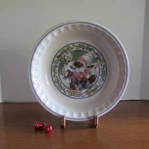 Vintage Ceramic Snow Magic Pie Plate 1989 Watkins Country Kids Collector&#39;s Recipe Plate