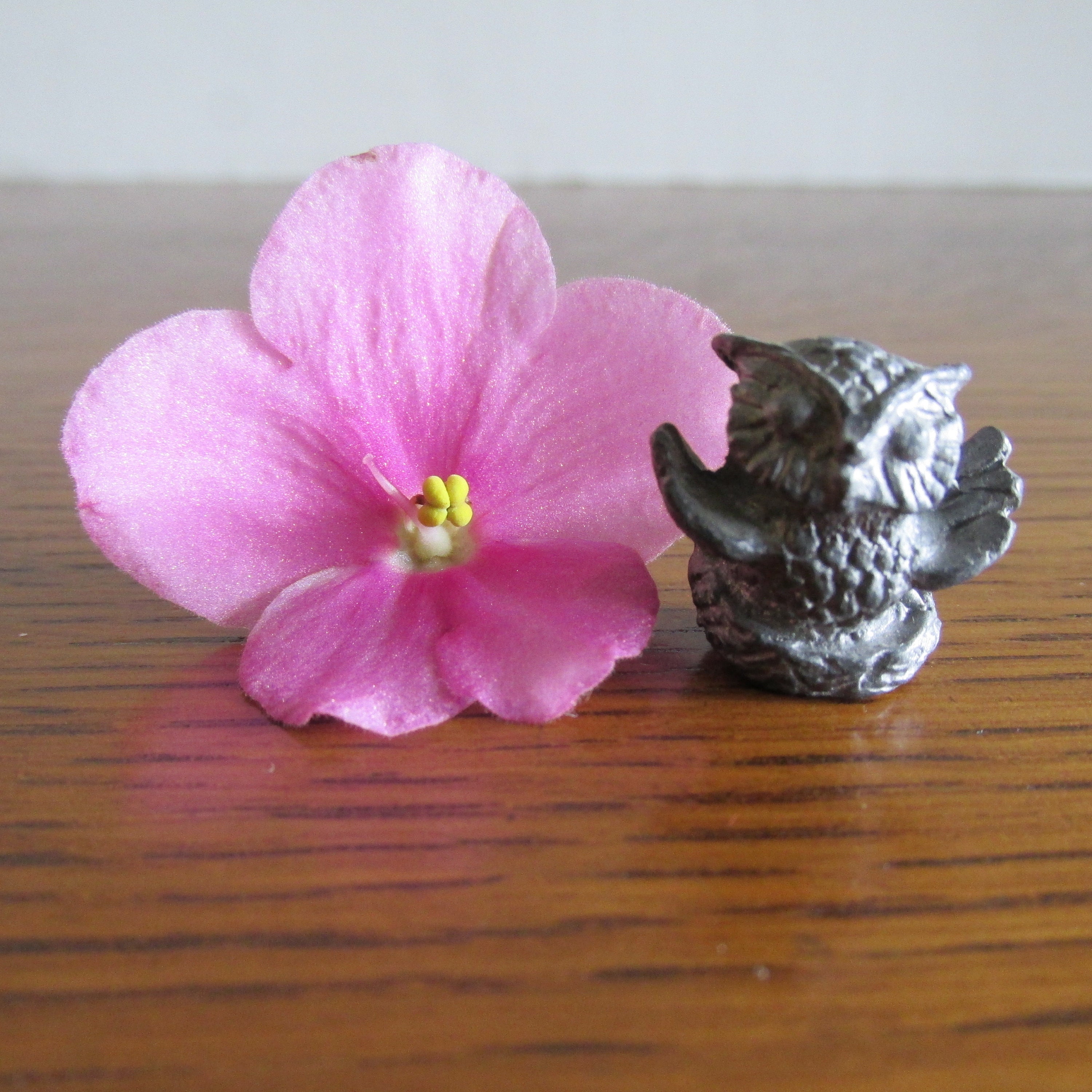 Vintage Miniature Pewter Owl  Figurine  Knick Knacks