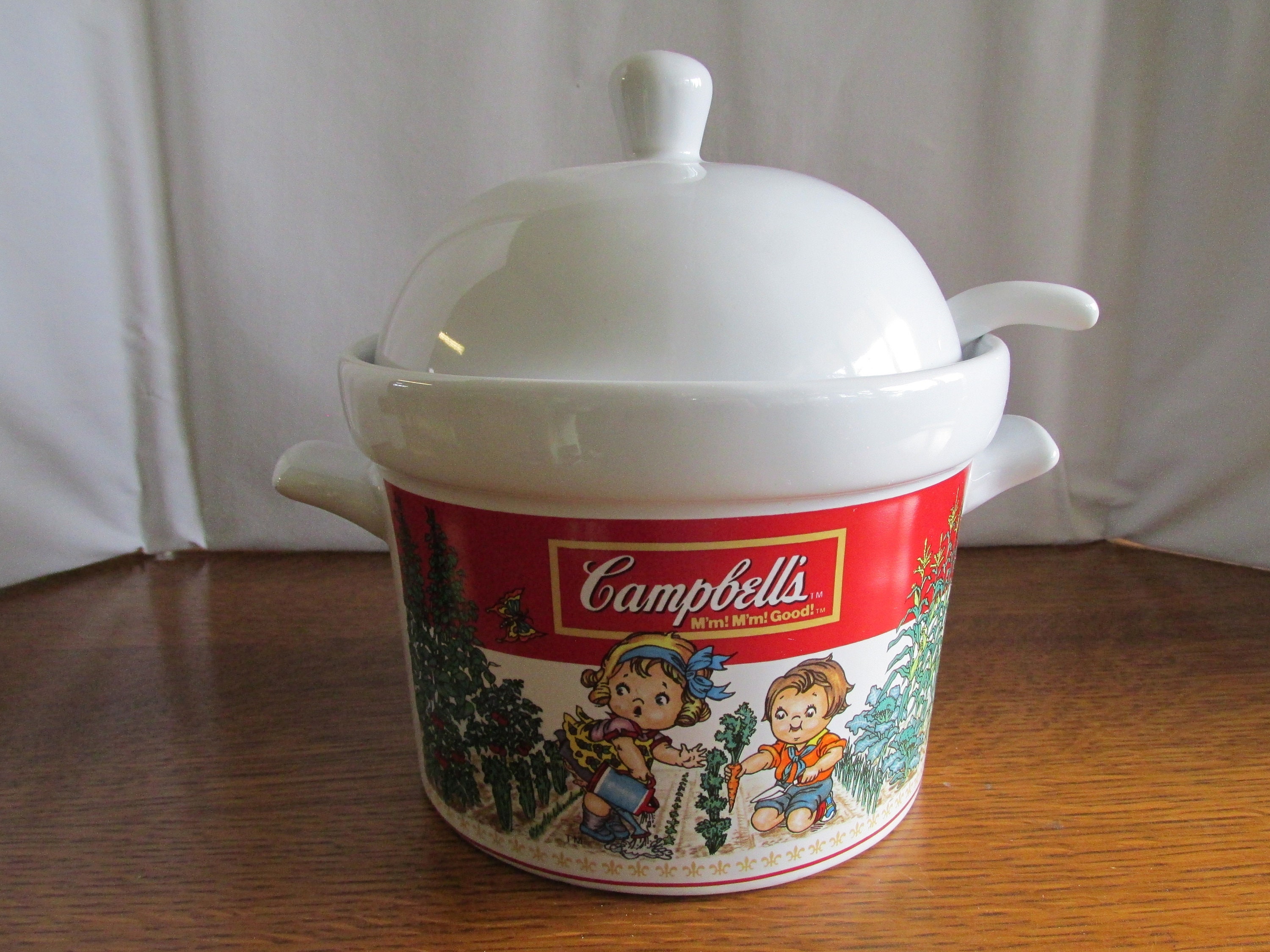 Vintage Campbell Kids Soup Crock Tureen Container Bowl Kitchen Tomato