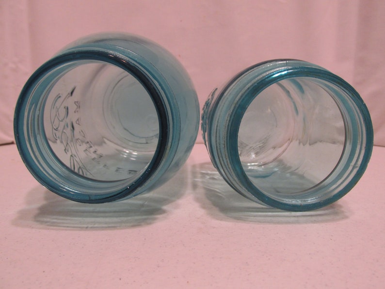 Vintage Pair Aqua Blue Ball Canning Jars Pint & Quart Ball Etsy