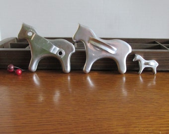 Vintage Set of 3 Horse Cookie Cutters