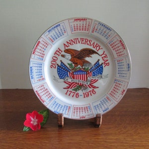 Vintage China Calendar 200th Anniversary Year  Plate  1776-1976 Bi Centennial Souvenir