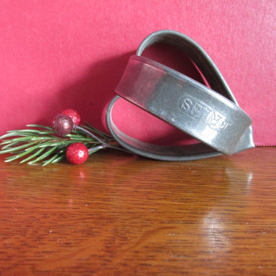 Vintage Metal Heart Cookie Cutter  Fries Advertising Cutter Valentine's Day