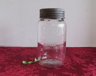 Vintage Crown Canning Jar with Lid Quart Made in Canada 1953
