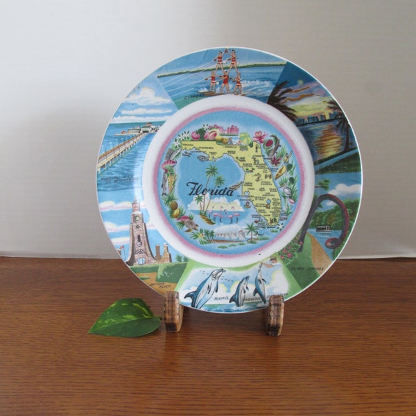 Vintage Florida Souvenir Plate  Wall Decor