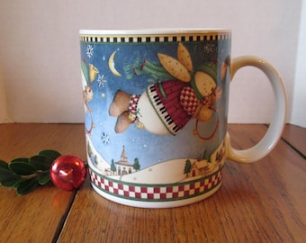 Vintage Snow Angel Village Christmas Mug By Debbie Mumm