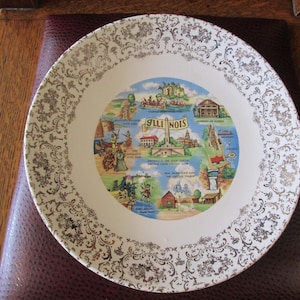 Vintage Illinois Souvenir Plate  State Plates