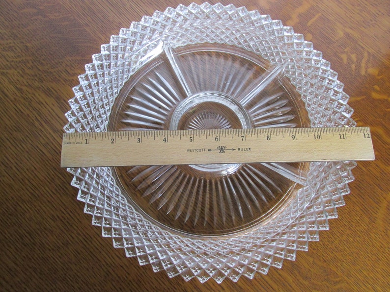 Vintage Divided Glass Relish Plate