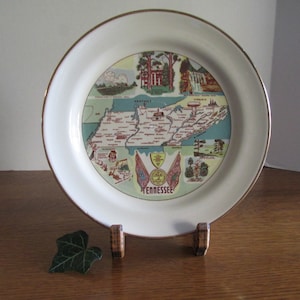 Vintage Tennessee Souvenir Plate Bold River Falls Memphis The Hermitage Parksville Lake
