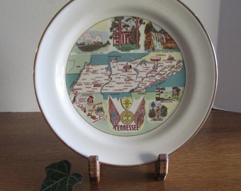 Vintage Tennessee Souvenir Plate Bold River Falls Memphis The Hermitage Parksville Lake
