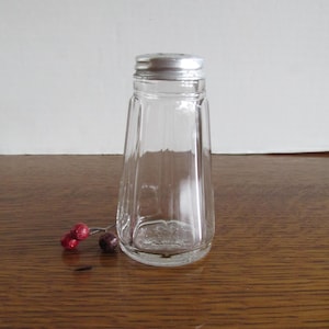 Vintage Glass Salt Shaker  4 1/4 Inches Tall Ribbed