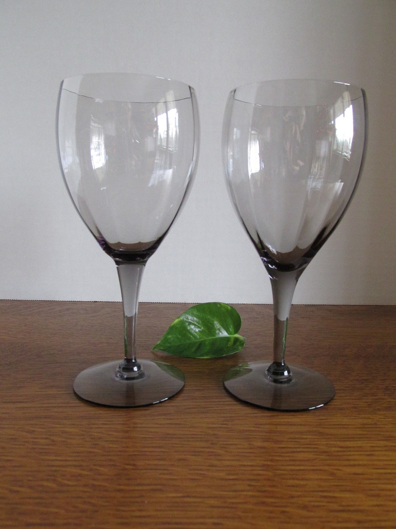Vintage Pair Fluted Wine Glasses 8 OZ Depression Stemware Etsy