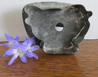 Small Antique Tin Chick Cookie Cutter  Primitive Kitchen Spring Easter