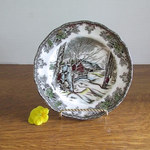 Vintage Small Sugar Maples Plate The Friendly Village Johnson Bros Made in England 6 Inches in Diameter