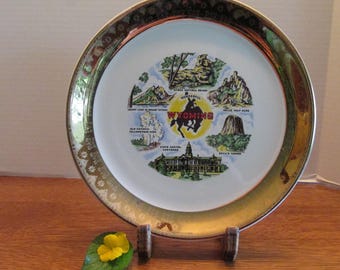 Vintage Wyoming Souvenir Plate
