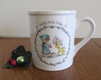 Vintage Happy Holly Days Christmas Mug Precious Moments Collection 1994
