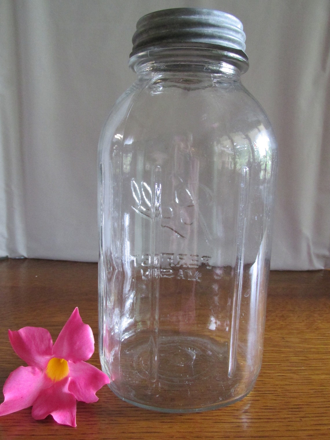 Vintage Ball Half Gallon Canning Jar Perfect Mason Ribbed Zinc Etsy