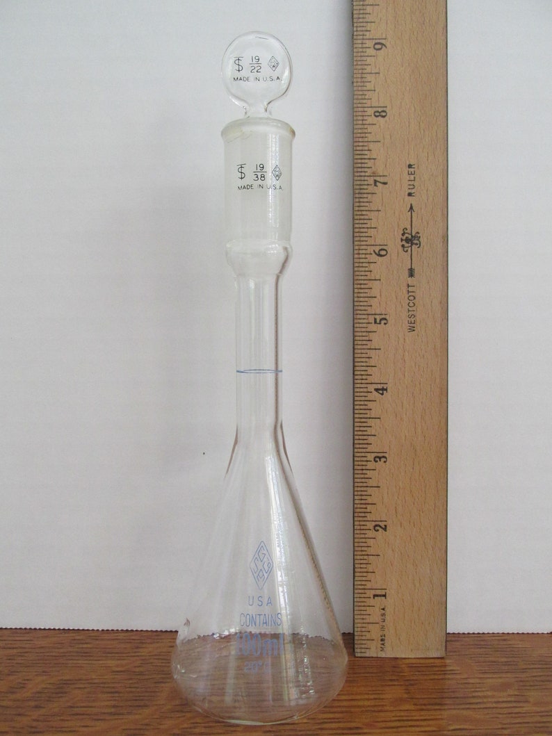 Vintage Glass Beaker With Stopper 100 ML SGA Scientific Inc. Etsy