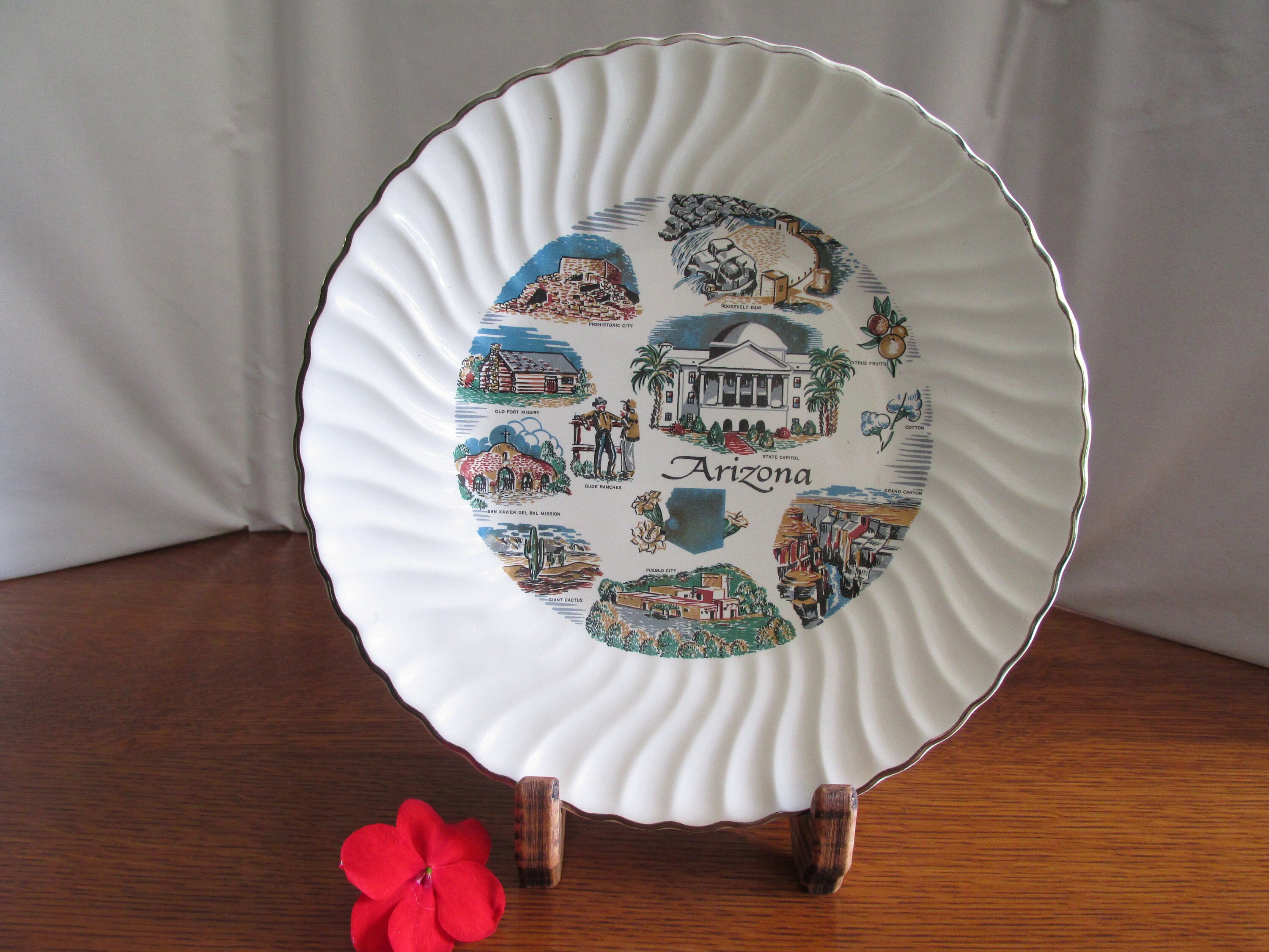 Vintage Arizona Souvenir Plate  State  Plates  Grand Canyon